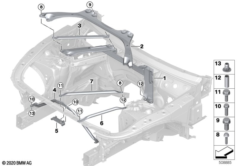 Reinforcement for body, front