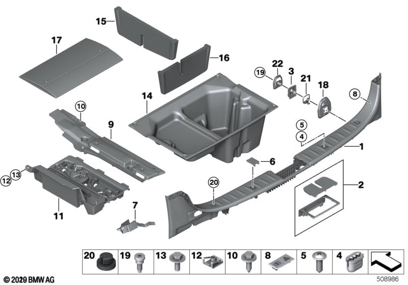Rear trunk trim panel