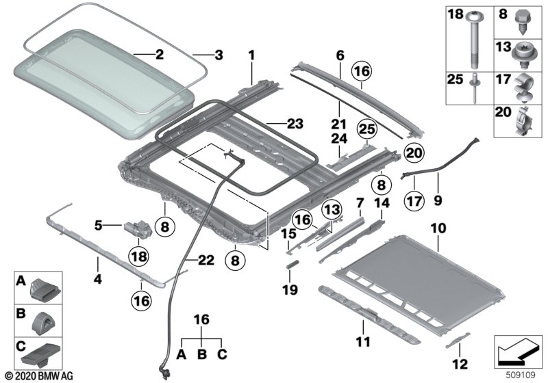 Lift-up-and-slide-back sunroof