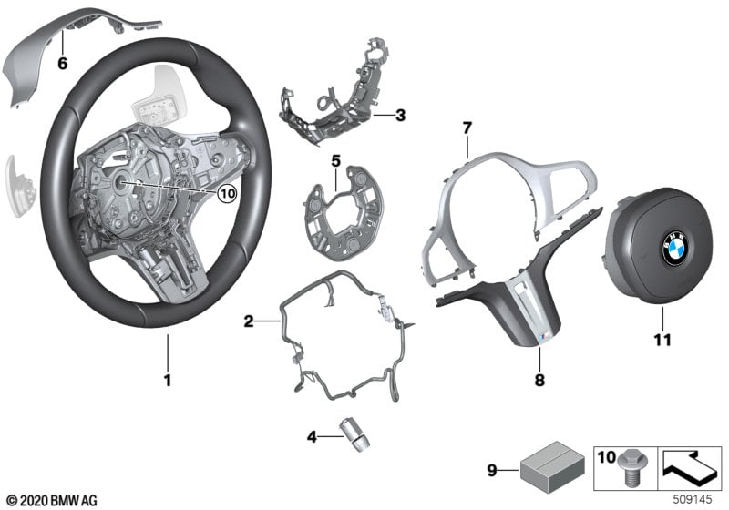 M Sp. st. wh. airbag multif./paddles