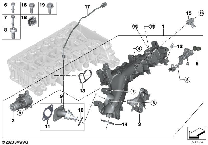 Intake manifold AGR with flap control