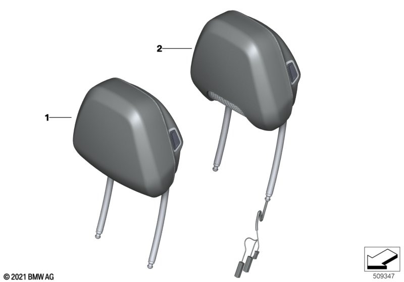 Individual head restraint, front, KA576