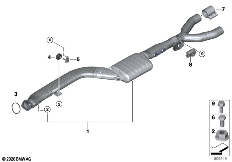 Catalytic converter/front silencer