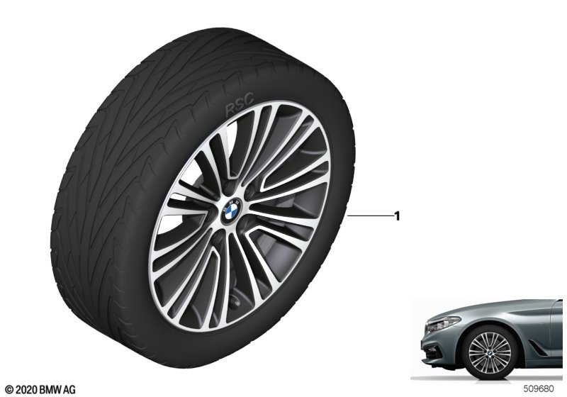 BMW 輕質合金輪輞 雙輪輻 634 - 18