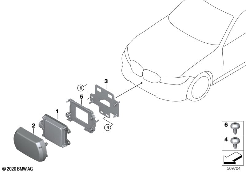 Front radar sensor, long range