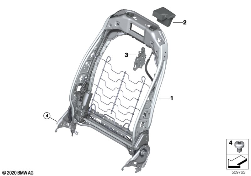 Seat, front, backrest frame