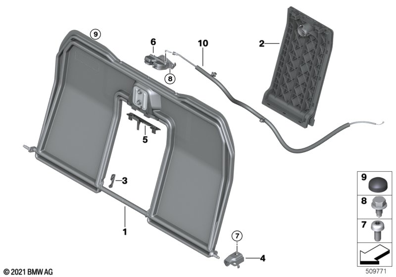 Seat, rear, seat frame, base seat