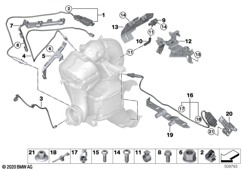 Diesel part.filter sens./mounting parts