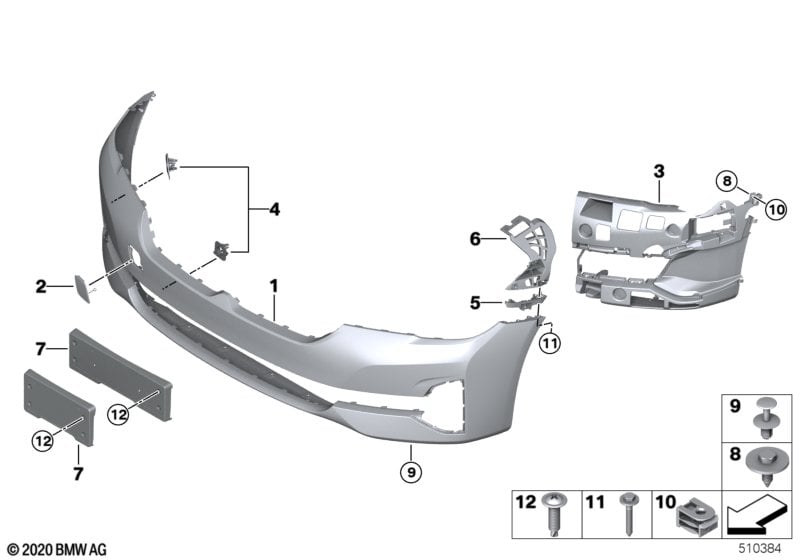 Trim panel, front