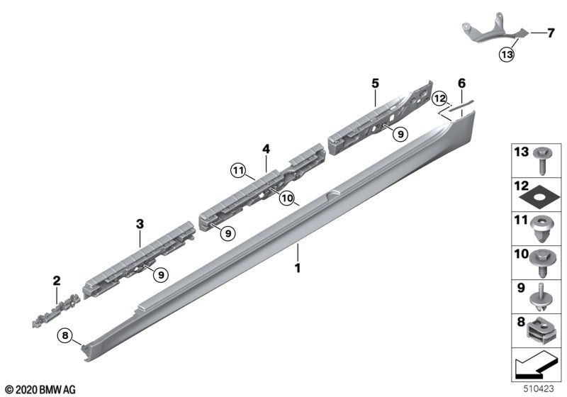 M cover for rocker panel / wheel arch