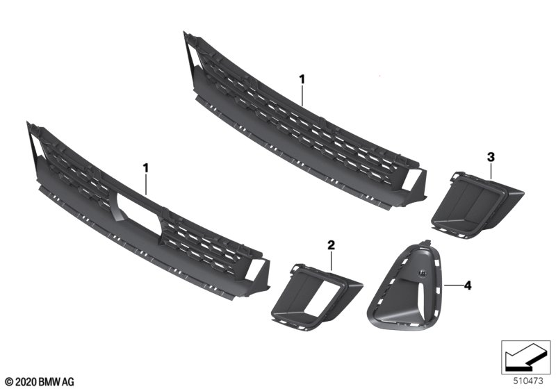 M trim decor elements, front