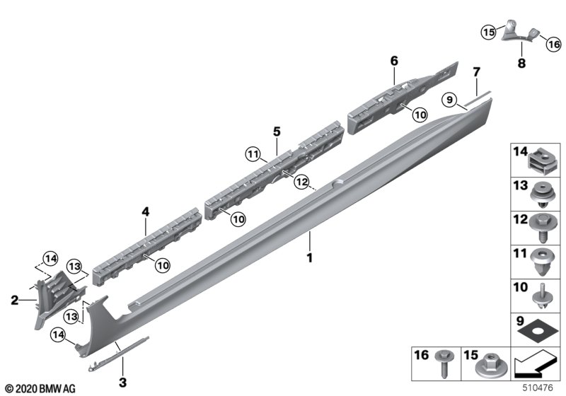M cover for rocker panel / wheel arch