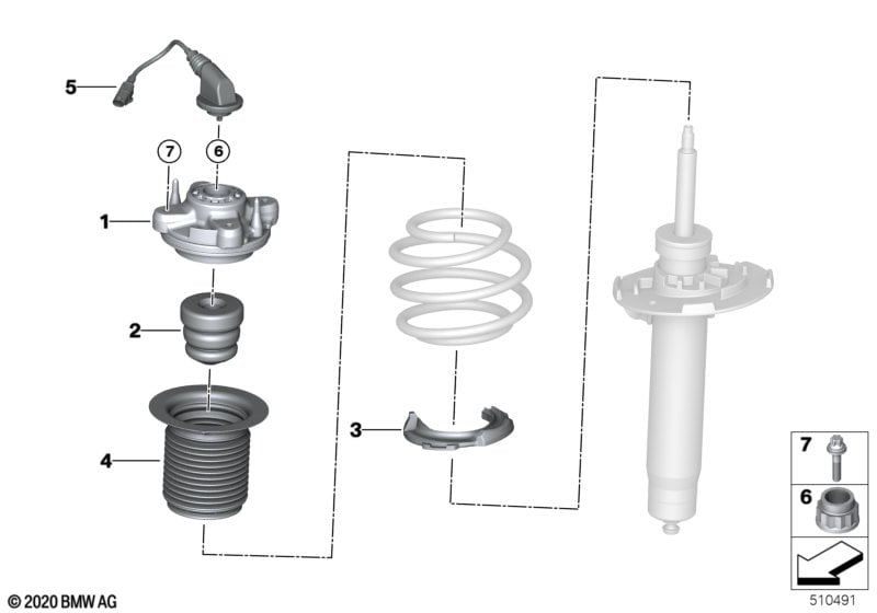 Guide support/spring pad/attaching parts
