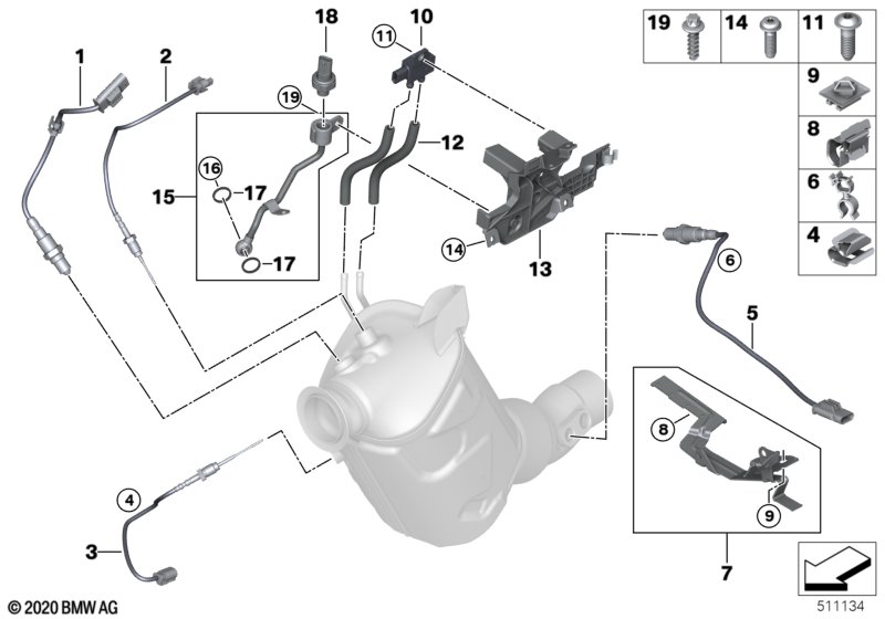 Diesel part.filter sens./mounting parts