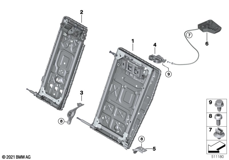 Seat, rear, seat frame, base seat