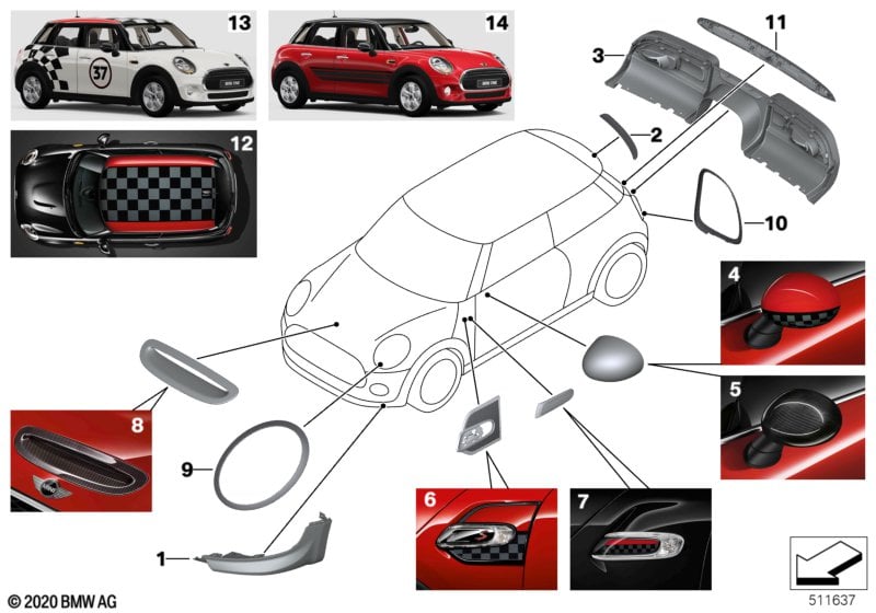 JCW aerodynamics accessory parts  - F5x