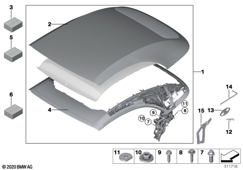 Convertible top, complete