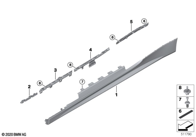 M cover for rocker panel / wheel arch