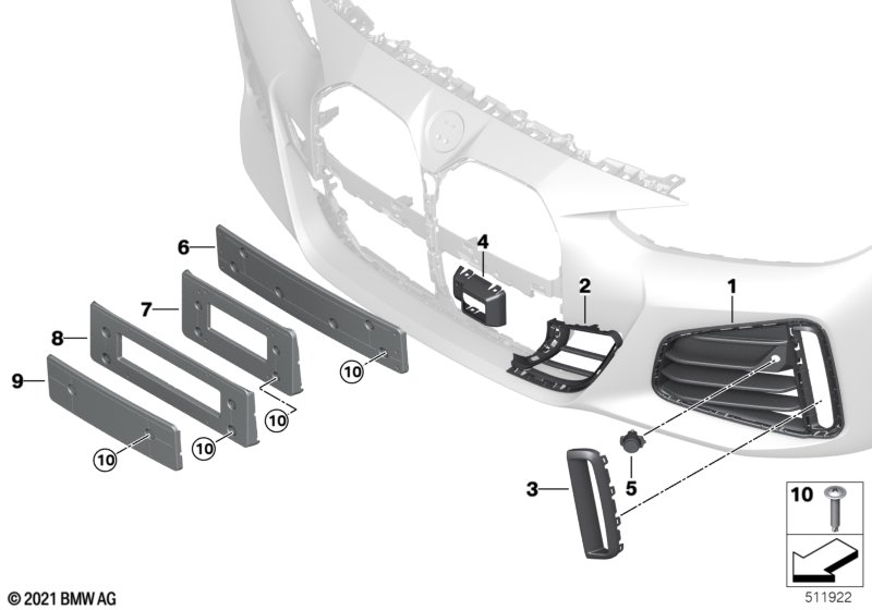 M trim decor elements, front