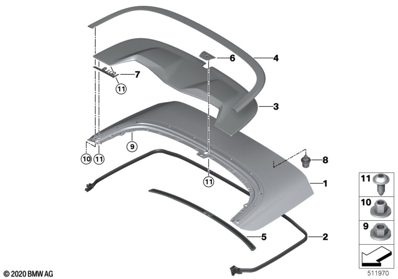 Folding top compartment lid