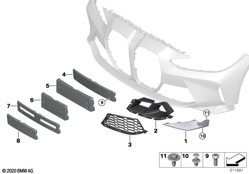 M trim decor elements, front