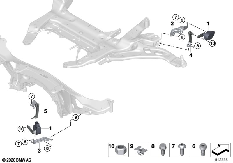 Headlight vertical aim control sensor