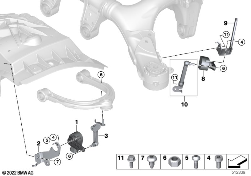 Headlight vertical aim control sensor