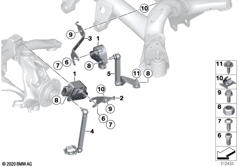 Headlight vertical aim control sensor