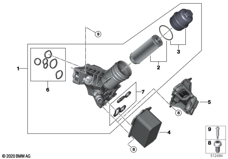 Lubricat.syst.-oil filter,heat exchanger