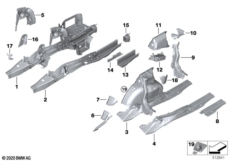 Rear wheelhouse/floor parts