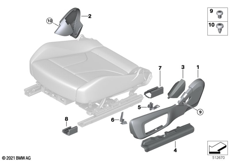 Seat, front, seat trim covers, electric