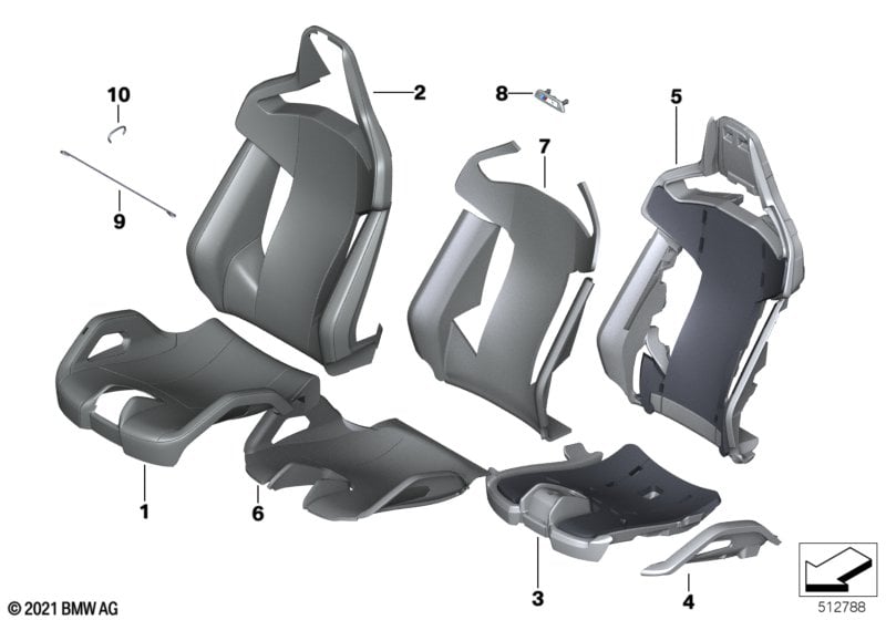 Front seat, uph.and cover, M sports seat