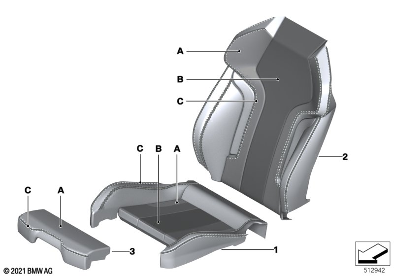 Individual sports seat cover, front