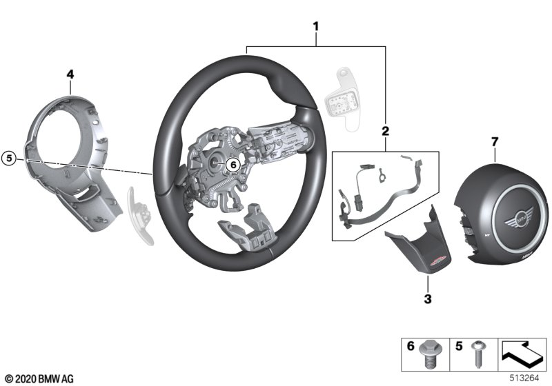JCW steering wheel with paddles