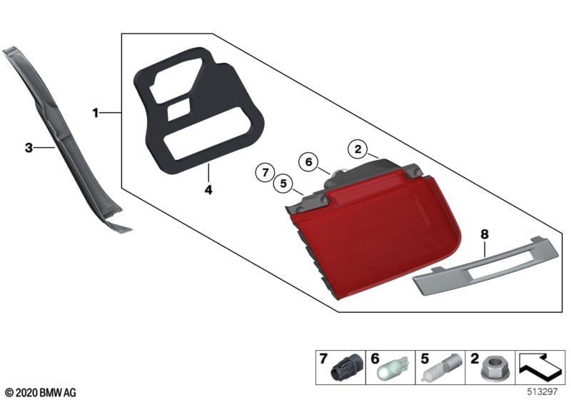 Rear light in trunk lid