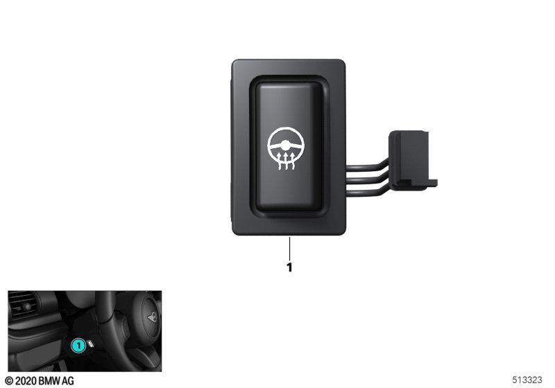 Switch, steering wheel heater