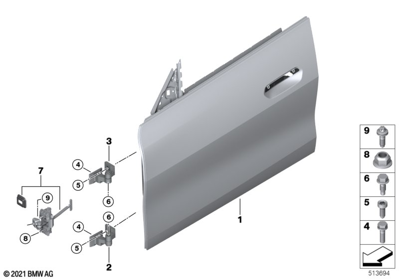 Front door-hinge/door brake