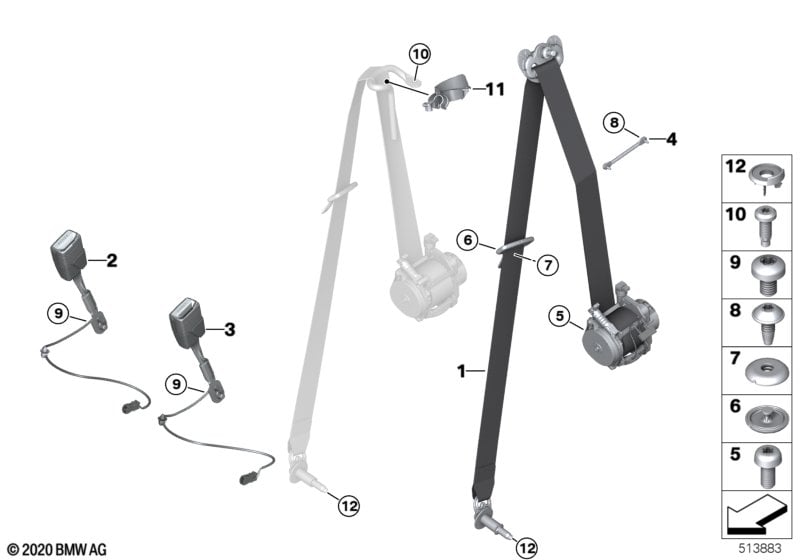 Safety belt front