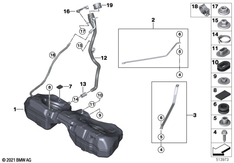 Fuel tank/mounting parts