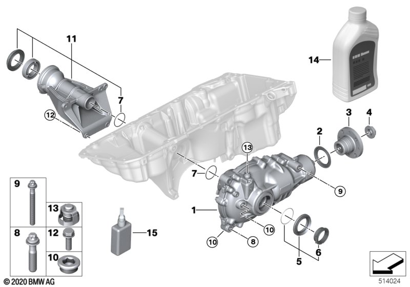 Front axle transmission 168AL