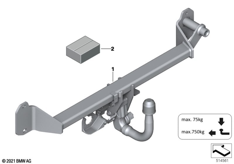 Retrofit kit trailer coupling detachable