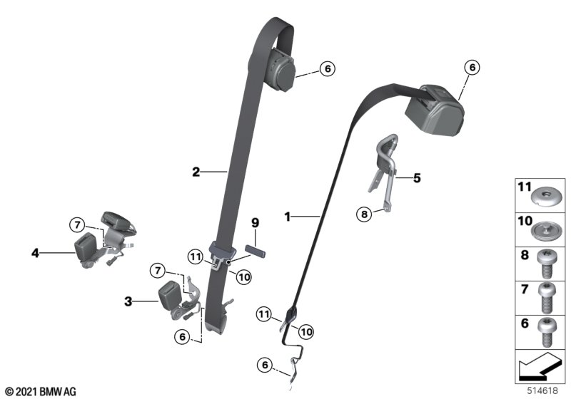 Safety belt rear