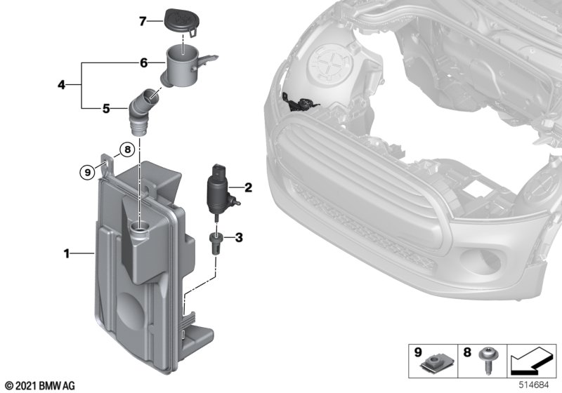 Windshield cleaning container