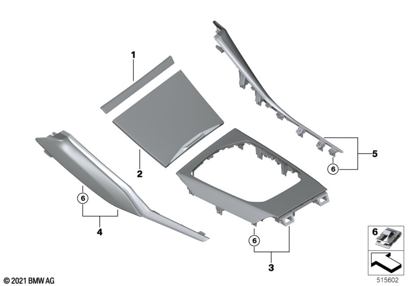 Decor trims, centre console