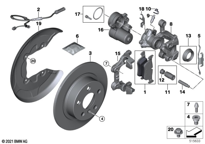 Rear wheel brake