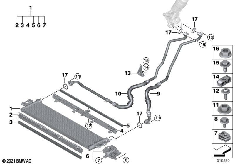Engine oil cooler/oil cooler line