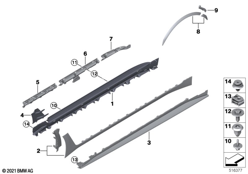 M cover for rocker panel / wheel arch