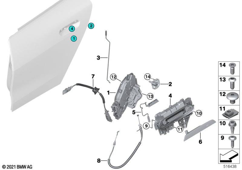 Closing system, door, rear