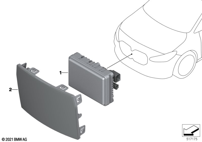 Front radar sensor, long range