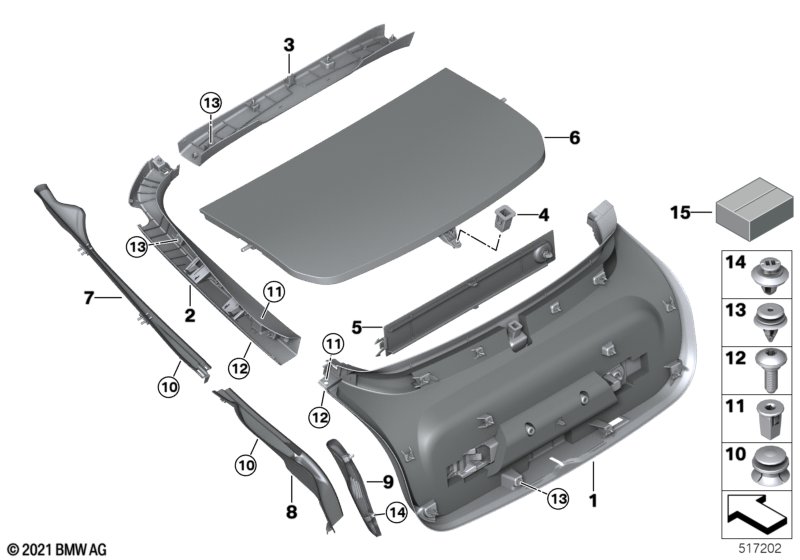 Trunk lid trim panel